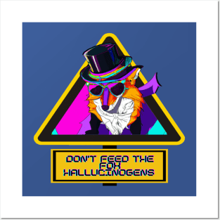 Don't Feed the Retro Vaporwave Fox Hallucinogens - Stylish Psychedelic T-Shirt Posters and Art